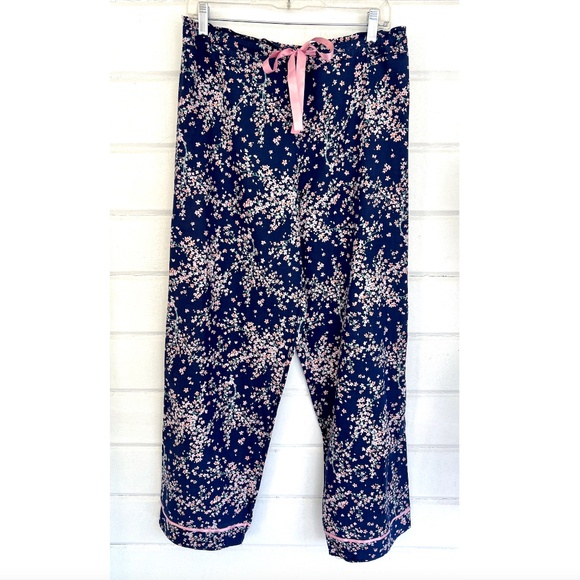PAPINELLE Cotton/Silk Long Sleeve Pajama Set in Navy Cherry Blossom Print - M - Picture 5 of 15